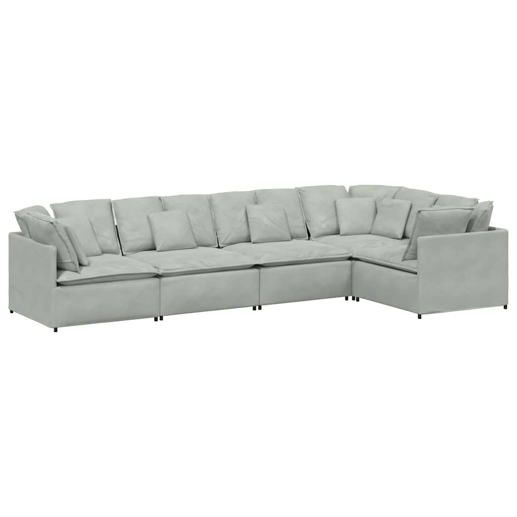 Modularna sofa s jastucima, baršunasta, svijetlosiva