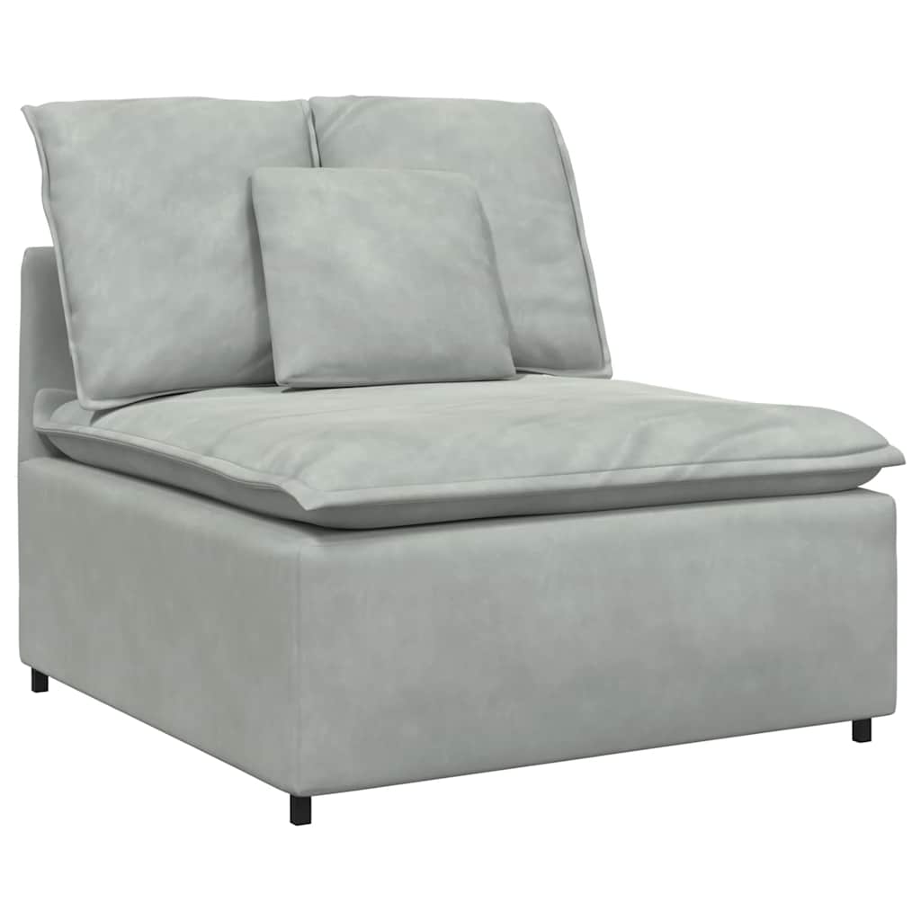 Modularna sofa s jastucima, baršunasta, svijetlosiva