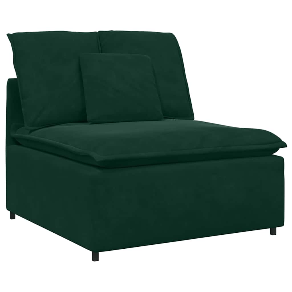 Modularna sofa s jastucima, baršunasta tamnozelena