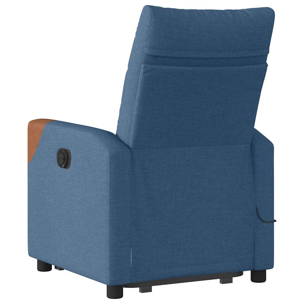 Masažni naslonjač na podizanje plavi od tkanine