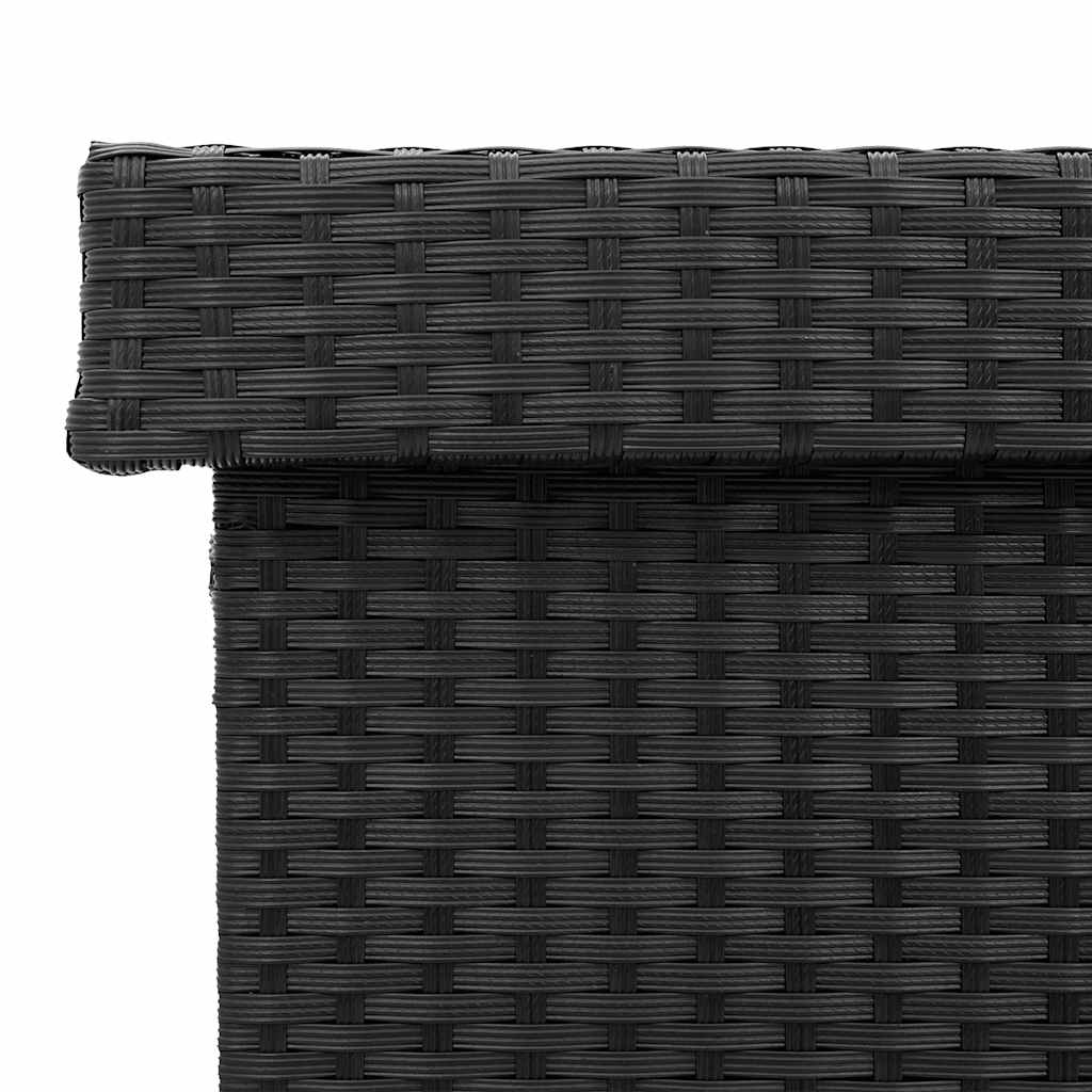 Vrtna kutija za pohranu s kotačima crna 110x55x73 cm