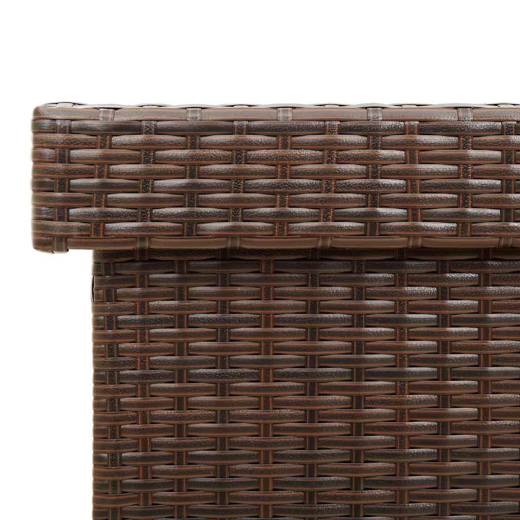 Vrtna kutija za pohranu s kotačima smeđa 110x55x73 cm poliratan