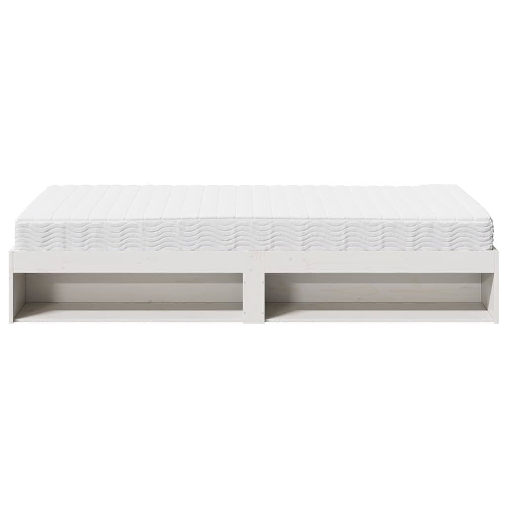 Dnevni krevet s madracem bijeli 100x200 cm puno drvo bor