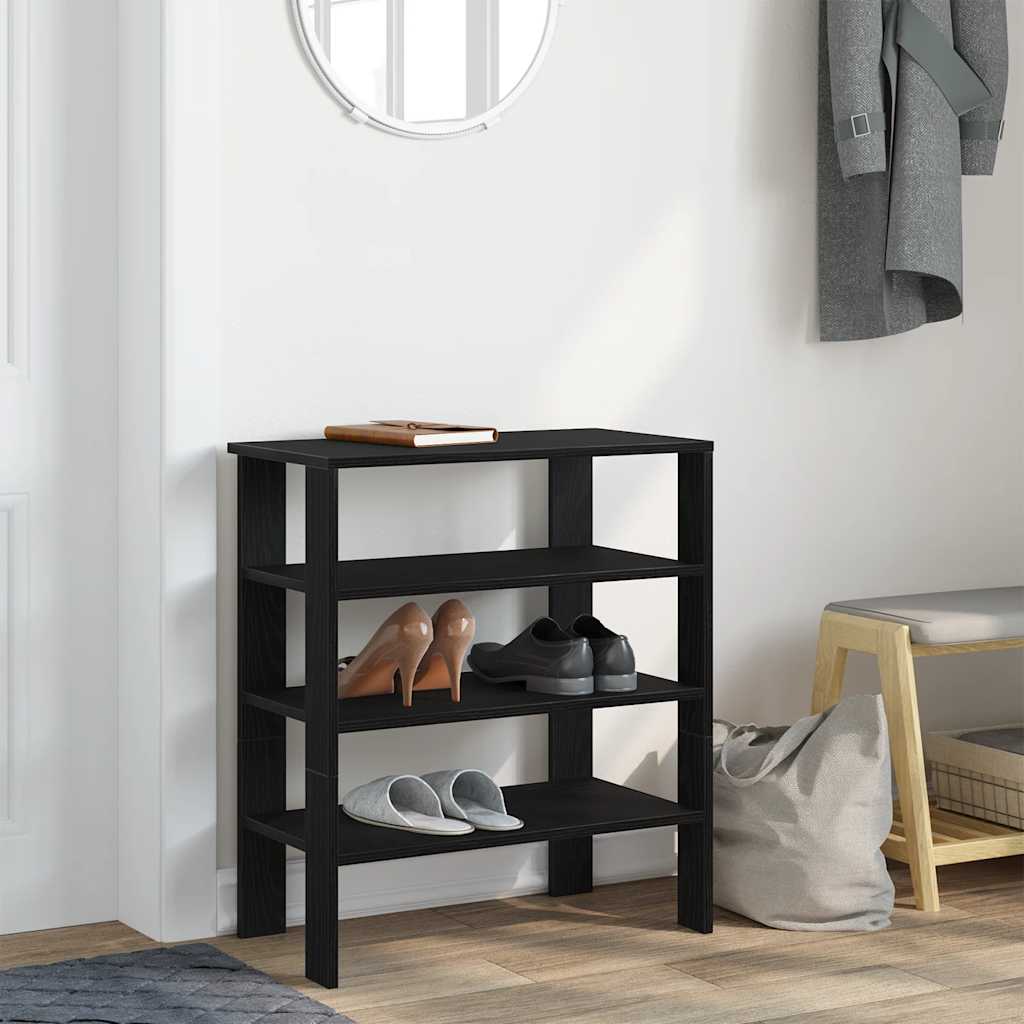 Stalak za cipele crni 61x32x70 cm od konstruiranog drva