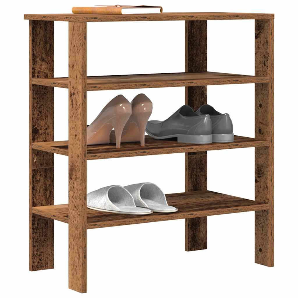 Stalak za cipele boja staro drvo 61x32x70 cm konstruirano drvo