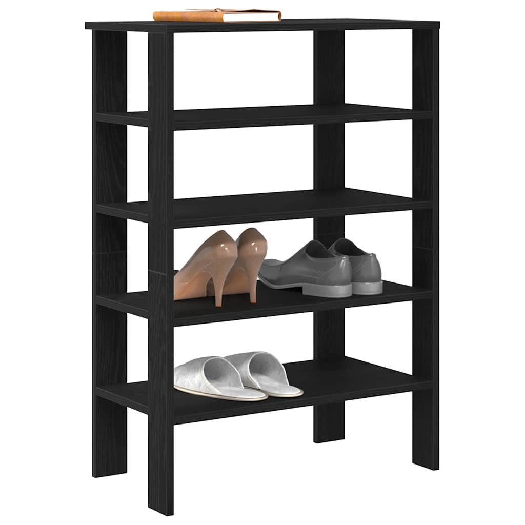 Stalak za cipele crni 61x32x87,5 cm od konstruiranog drva