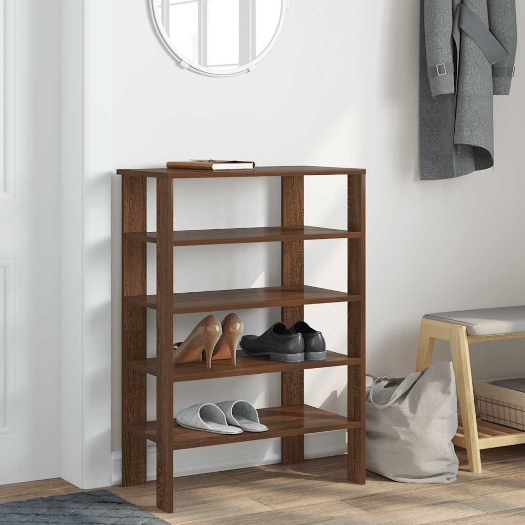 Stalak za cipele boja hrasta 61x32x87,5 cm konstruirano drvo