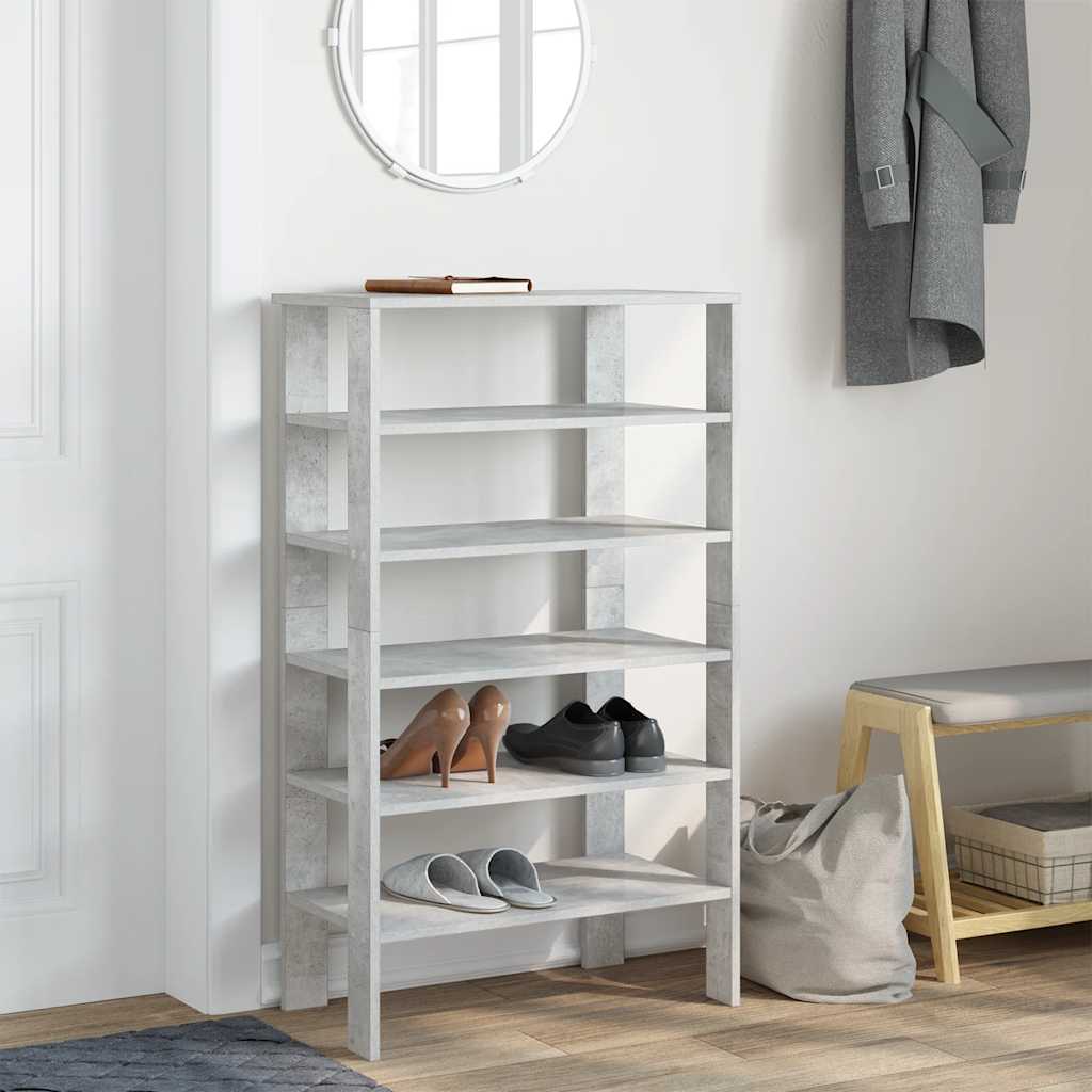Stalak za cipele boja betona 61x32x105 cm konstruirano drvo