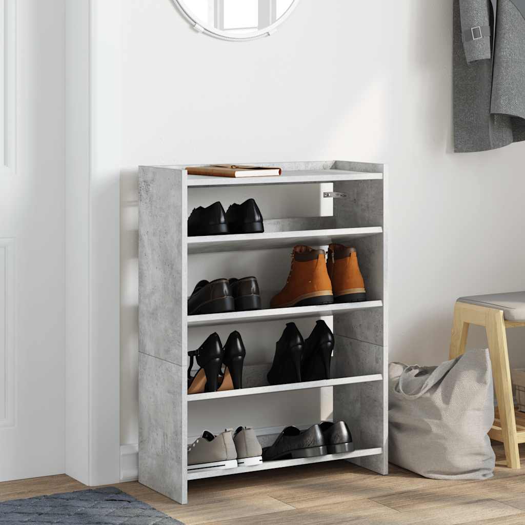 Stalak za cipele boja betona 60x25x81 cm konstruirano drvo