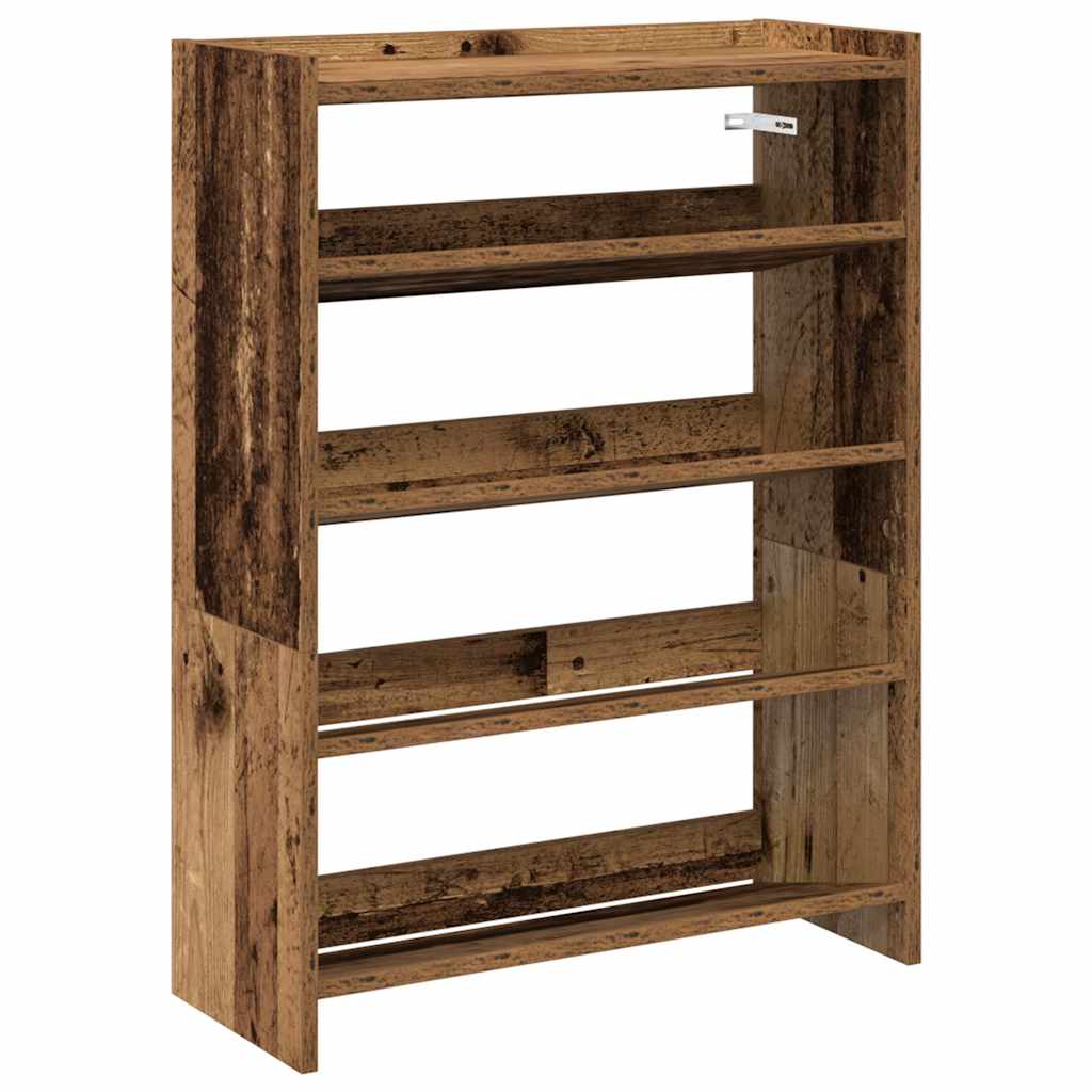 Stalak za cipele boja staro drvo 60x25x81 cm konstruirano drvo