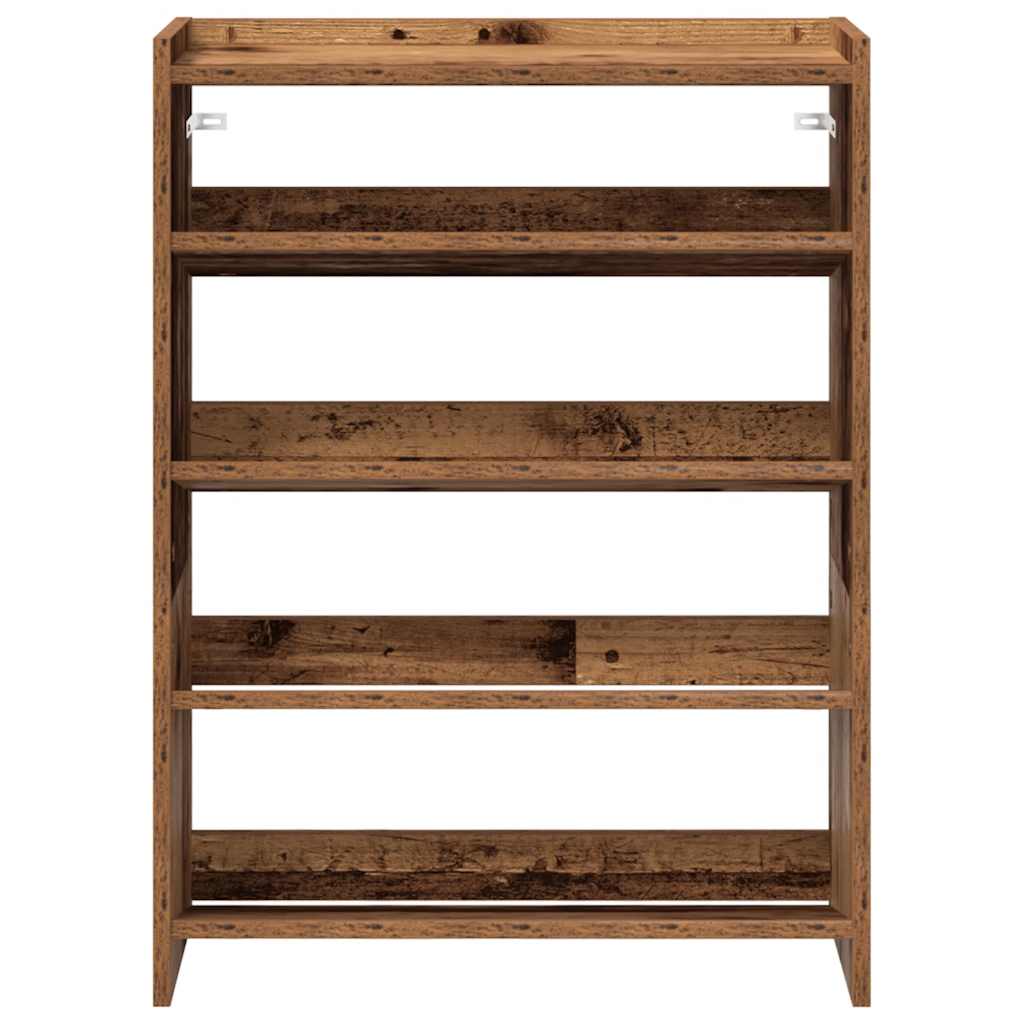 Stalak za cipele boja staro drvo 60x25x81 cm konstruirano drvo