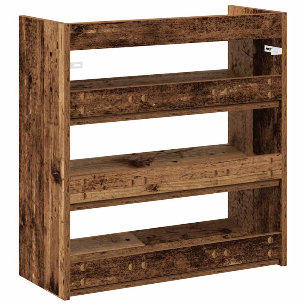 Stalak za cipele boja staro drvo 60x25x62 cm konstruirano drvo