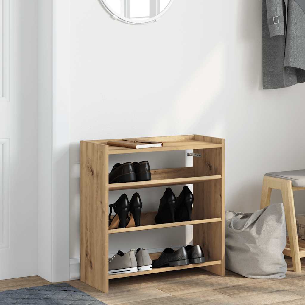 Stalak za cipele boja hrasta 60x25x62 cm konstruirano drvo