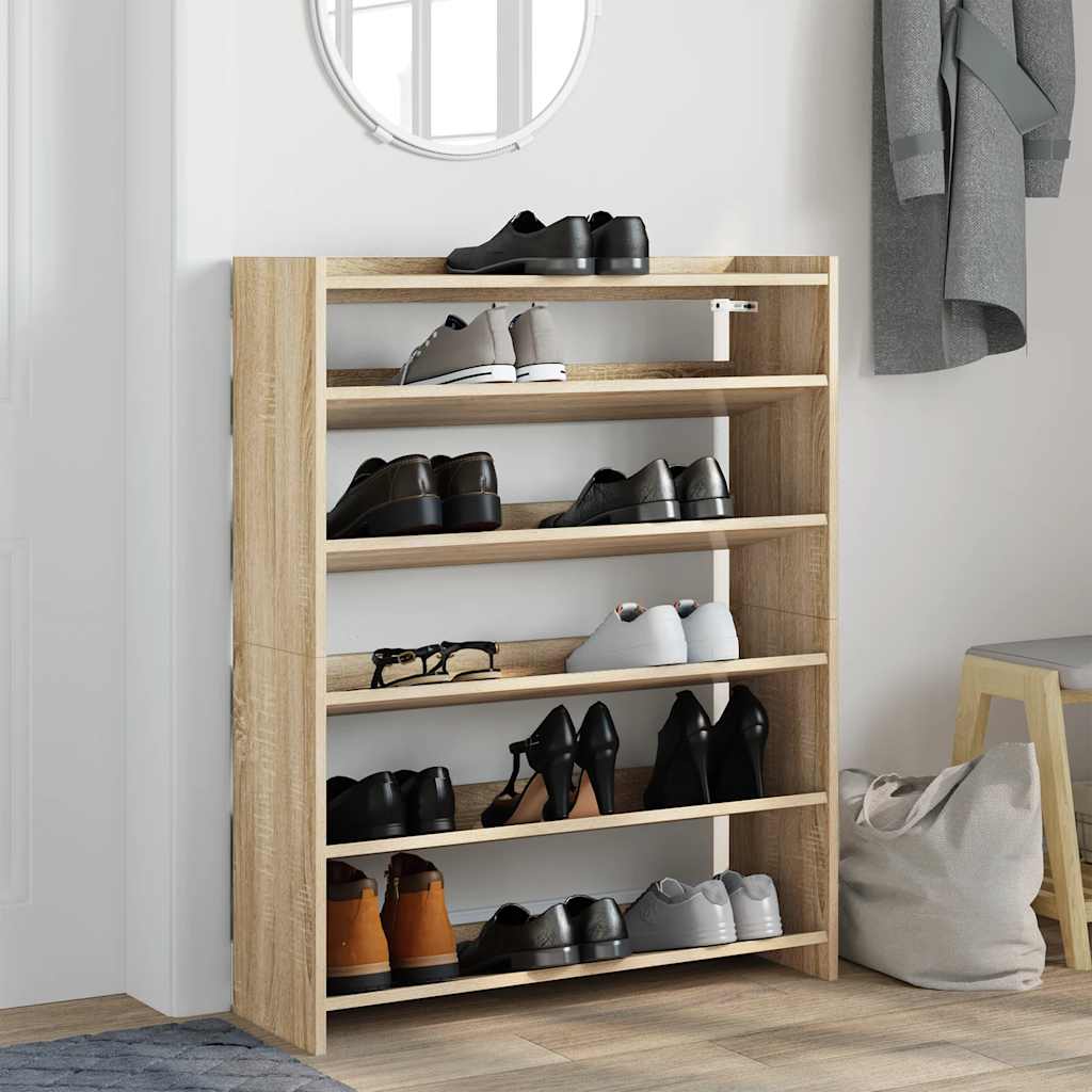 Stalak za cipele boja hrasta 80x25x100 cm konstruirano drvo
