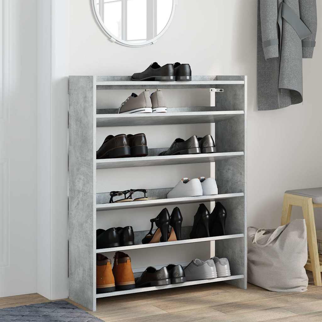 Stalak za cipele boja betona 80x25x100 cm konstruirano drvo