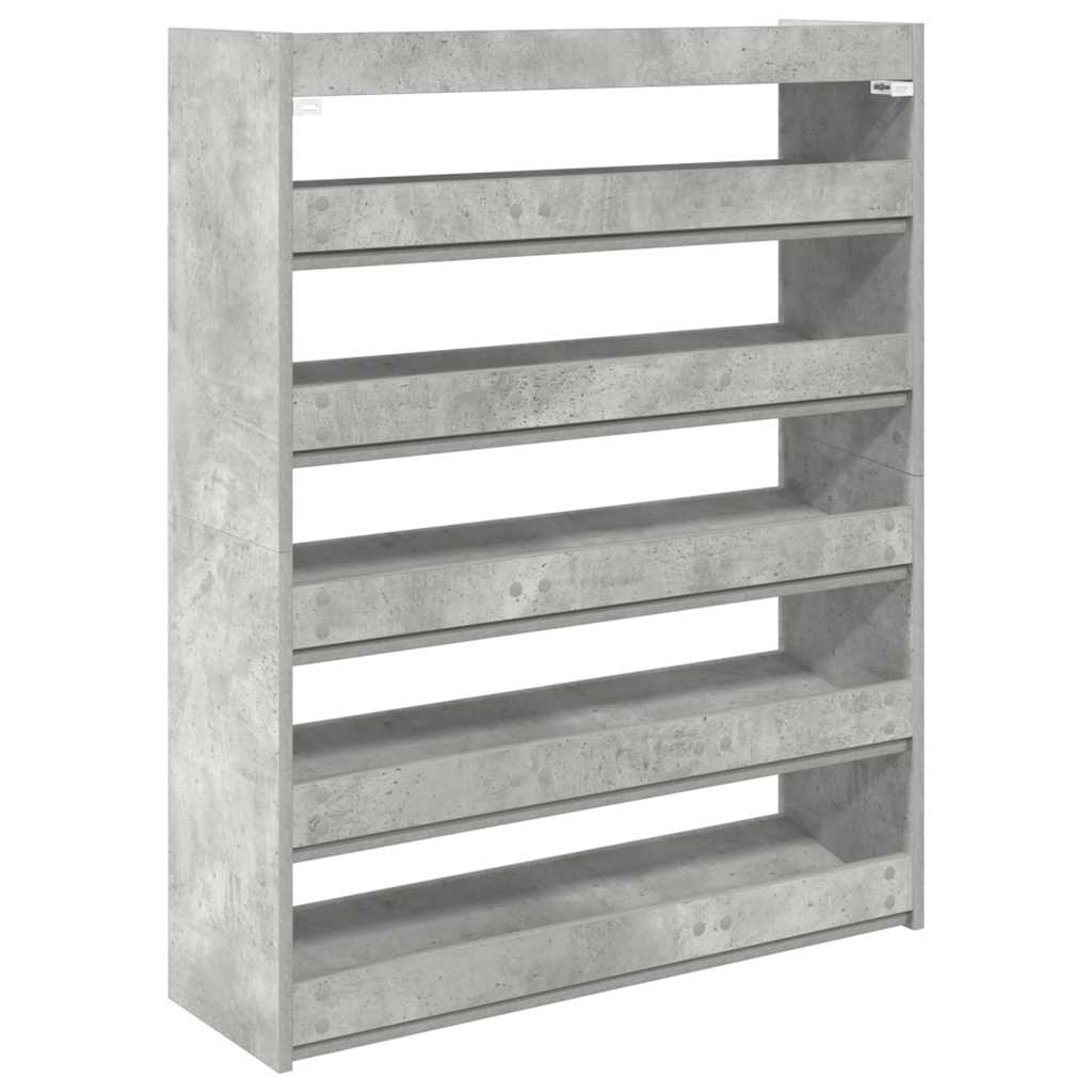 Stalak za cipele boja betona 80x25x100 cm konstruirano drvo