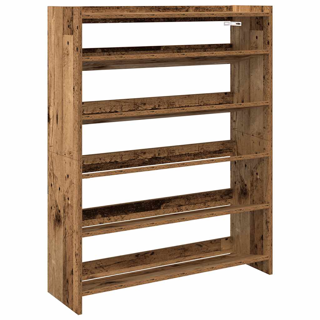 Stalak za cipele boja staro drvo 80x25x100 cm konstruirano drvo