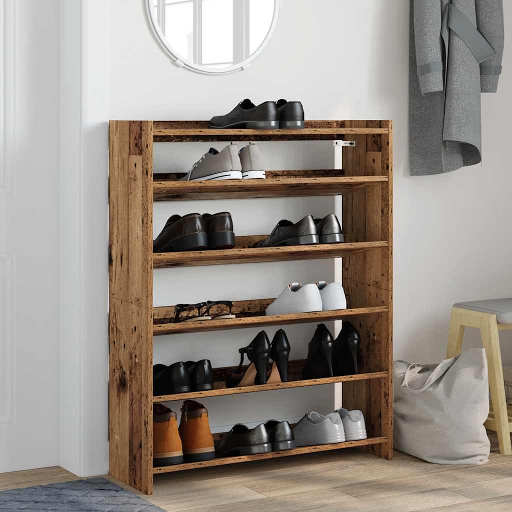 Stalak za cipele boja staro drvo 80x25x100 cm konstruirano drvo