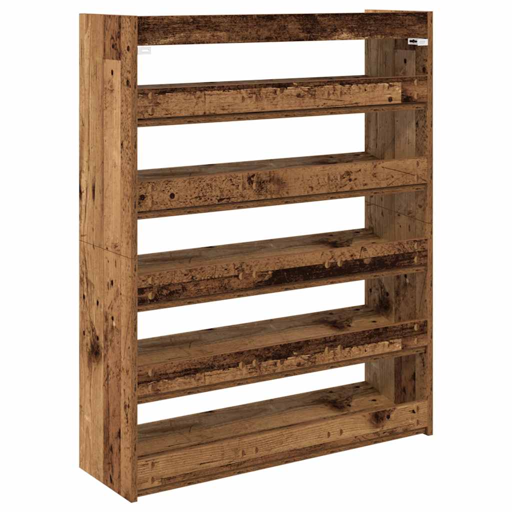 Stalak za cipele boja staro drvo 80x25x100 cm konstruirano drvo