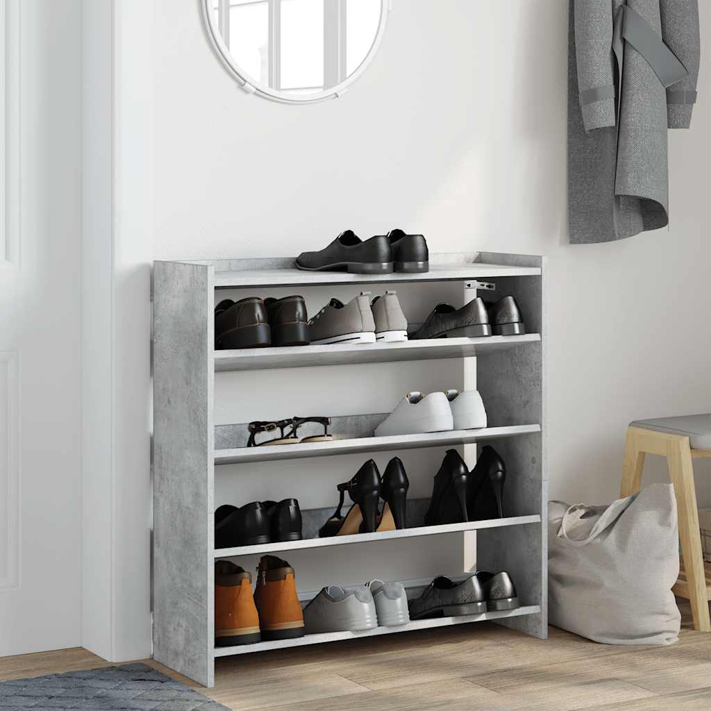 Stalak za cipele boja betona 80x25x81 cm konstruirano drvo