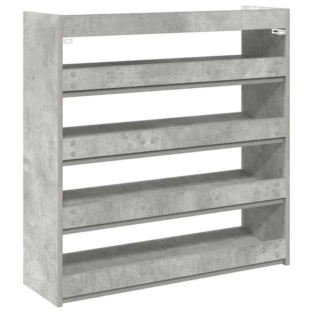 Stalak za cipele boja betona 80x25x81 cm konstruirano drvo