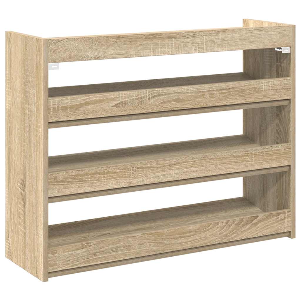 Stalak za cipele boja hrasta 80x25x62 cm konstruirano drvo