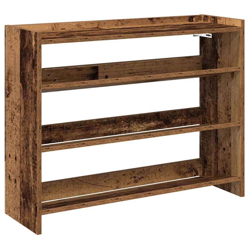 Stalak za cipele boja staro drvo 80x25x62 cm konstruirano drvo