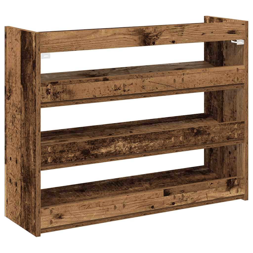 Stalak za cipele boja staro drvo 80x25x62 cm konstruirano drvo