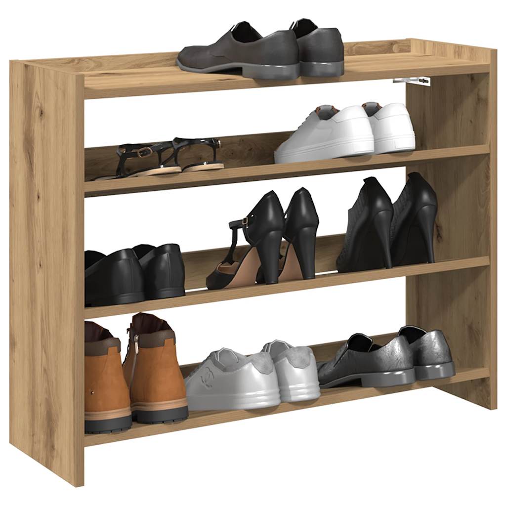 Stalak za cipele boja hrasta 80x25x62 cm konstruirano drvo