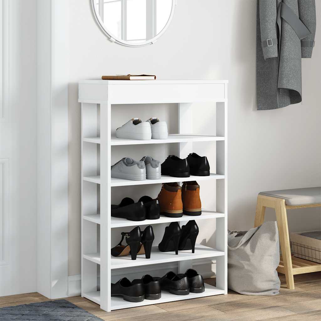 Stalak za cipele bijeli 60x30x98 cm izrađeno drvo