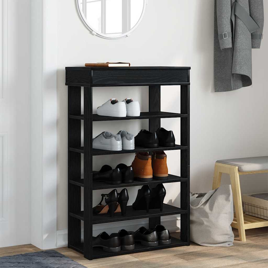 Stalak za cipele crni 60x30x98 cm od konstruiranog drva
