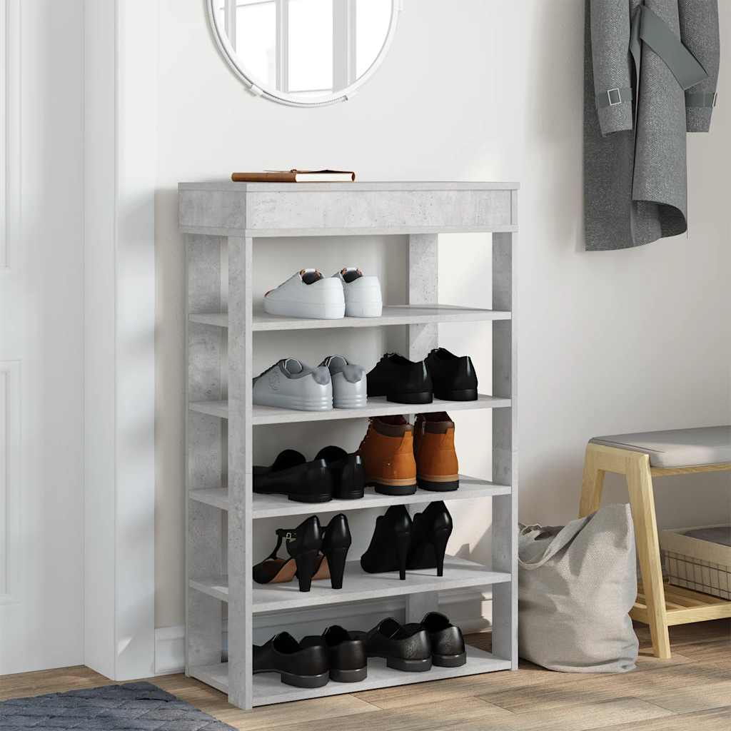 Stalak za cipele boja betona 60x30x98 cm konstruirano drvo