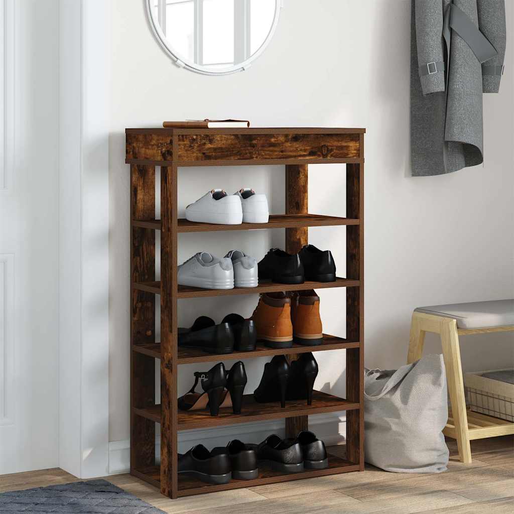 Stalak za cipele boja hrasta 60x30x98 cm konstruirano drvo