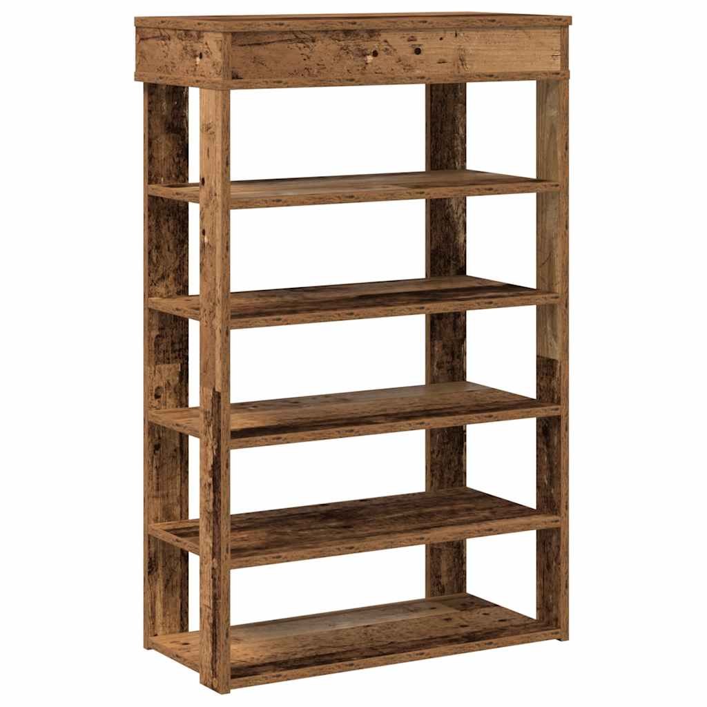 Stalak za cipele boja staro drvo 60x30x98 cm konstruirano drvo