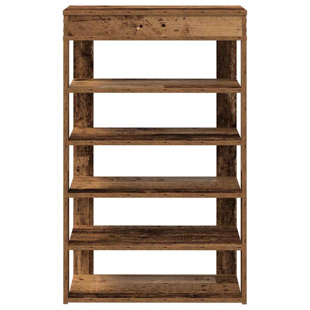 Stalak za cipele boja staro drvo 60x30x98 cm konstruirano drvo