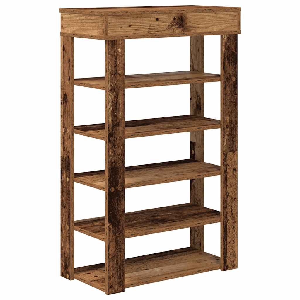 Stalak za cipele boja staro drvo 60x30x98 cm konstruirano drvo
