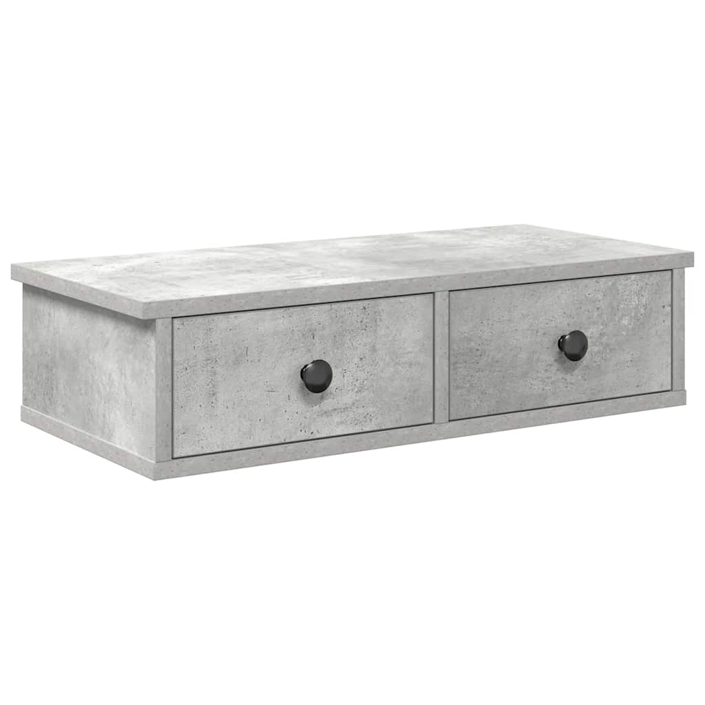 Zidna polica s ladicama beton siva 60x28x15cm konstruirano drvo