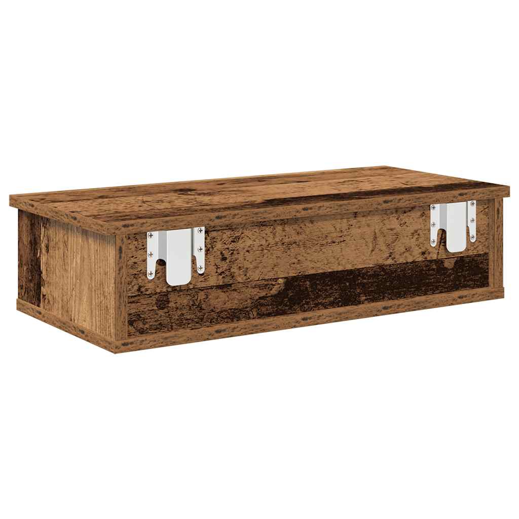 Zidna polica s ladicama staro drvo 60x28x15cm konstruirano drvo