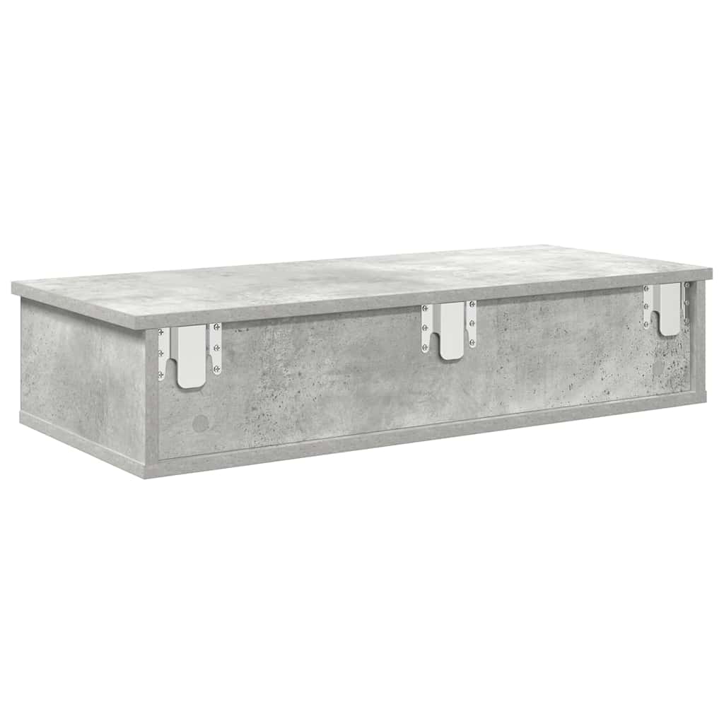 Zidna polica s ladicama beton siva 80x34x17cm konstruirano drvo