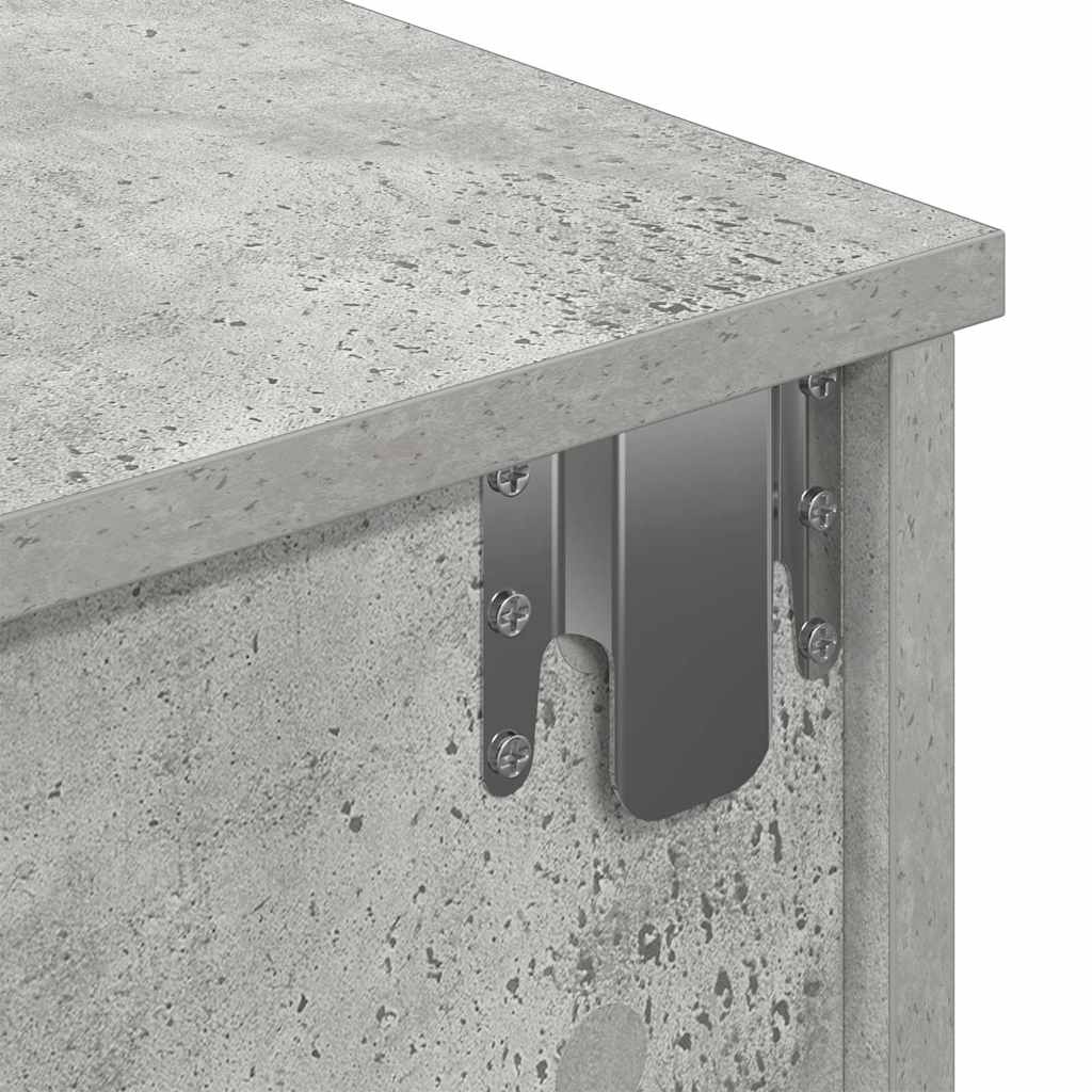 Zidna polica s ladicama beton siva 80x34x17cm konstruirano drvo