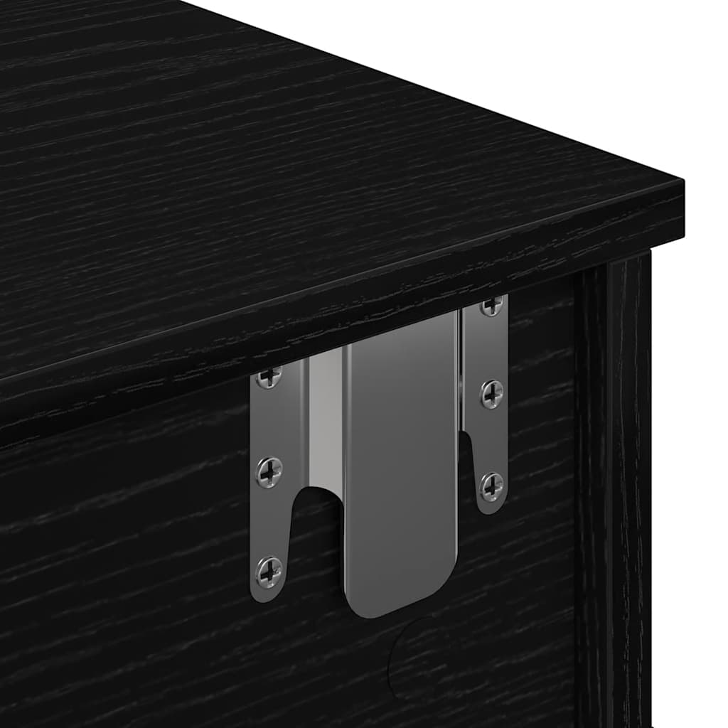 Zidna polica s ladicama crna 100x37,5x19 cm izrađeno drvo