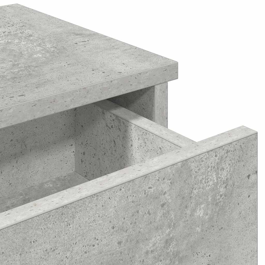 Zidna polica s ladicama beton siva konstruirano drvo