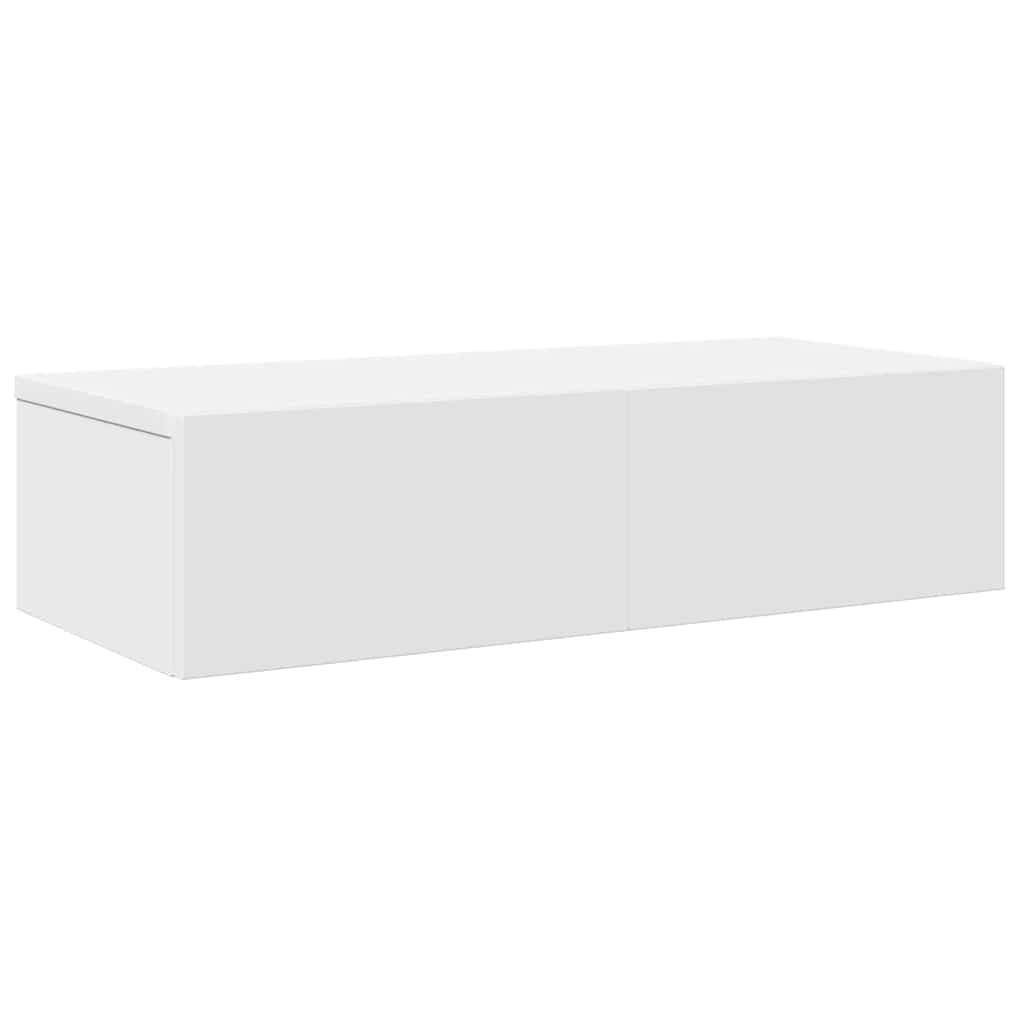 Zidna polica s ladicama bijela 60x26,5x15 cm izrađeno drvo