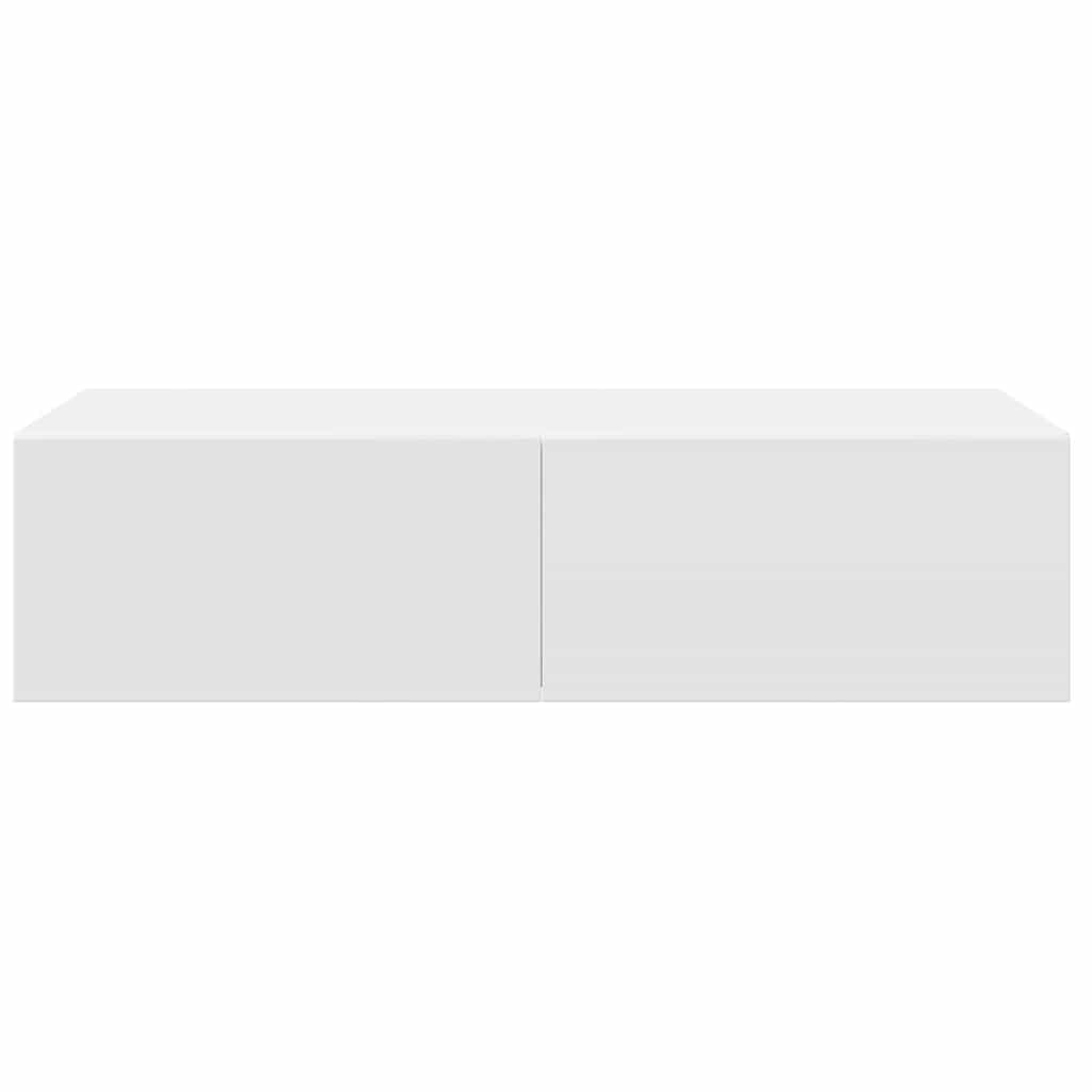 Zidna polica s ladicama bijela 60x26,5x15 cm izrađeno drvo