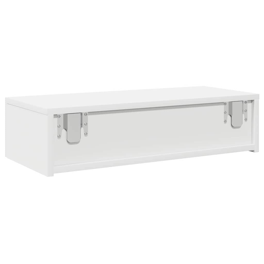 Zidna polica s ladicama bijela 60x26,5x15 cm izrađeno drvo