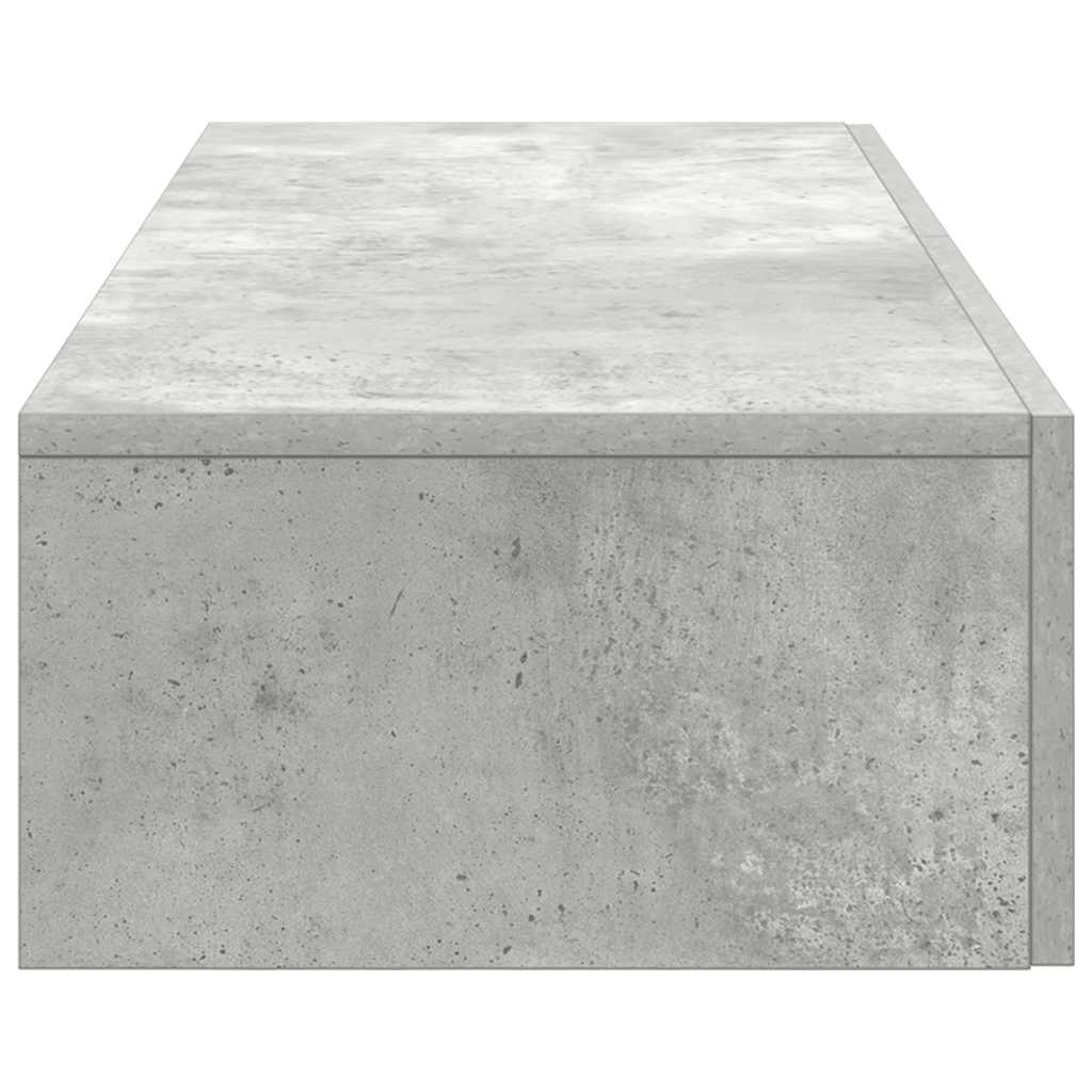Zidna polica s ladicama beton siva konstruirano drvo