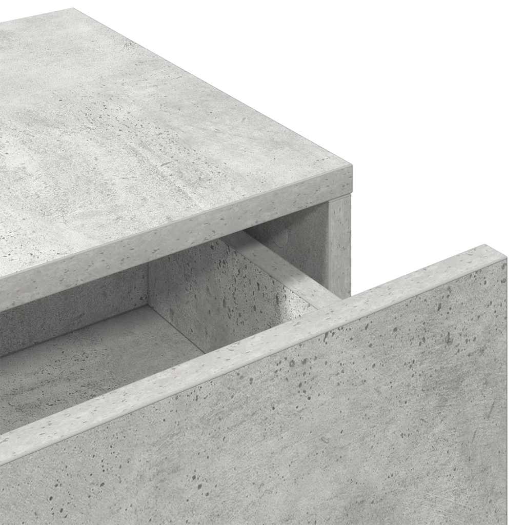 Zidna polica s ladicama beton siva konstruirano drvo
