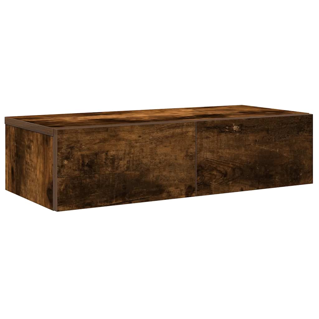 Zidna polica s ladicama dimljeni hrast 60x26,5x15 cm