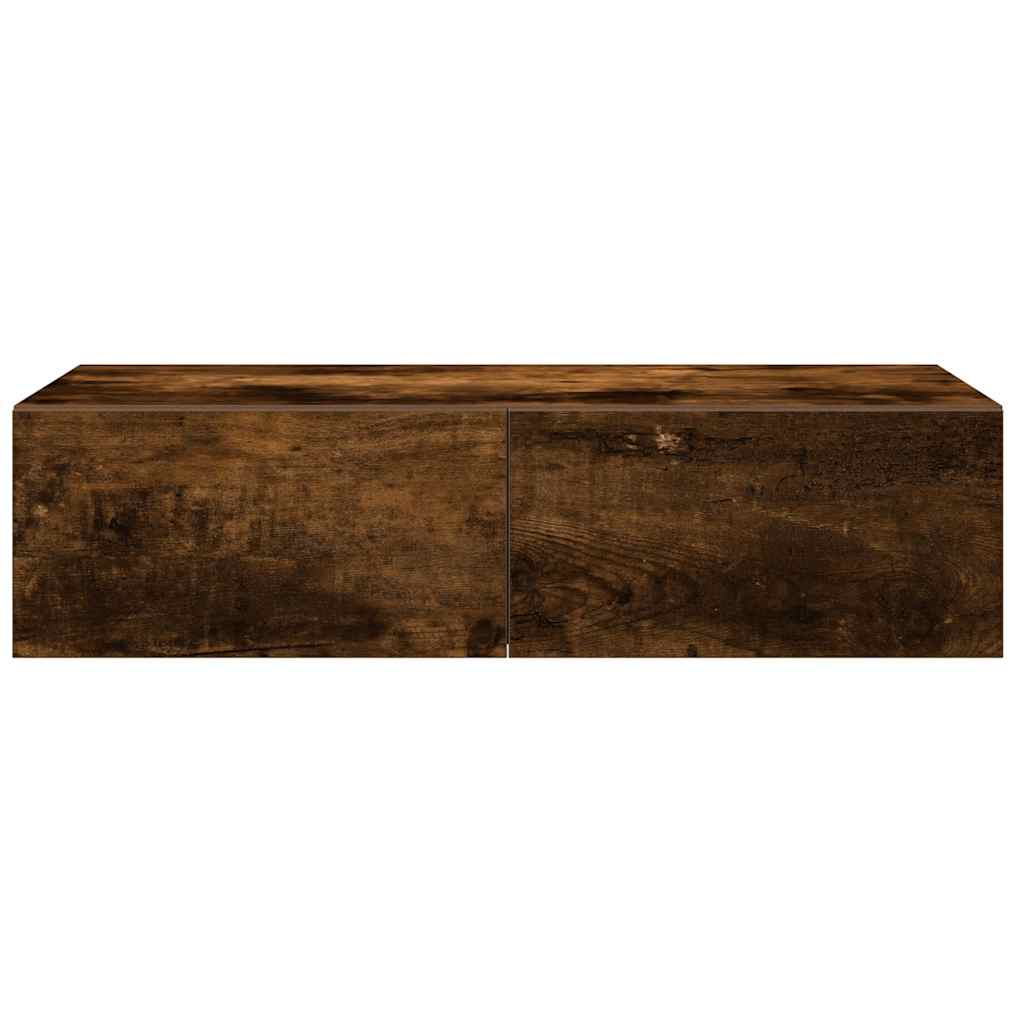 Zidna polica s ladicama dimljeni hrast 60x26,5x15 cm