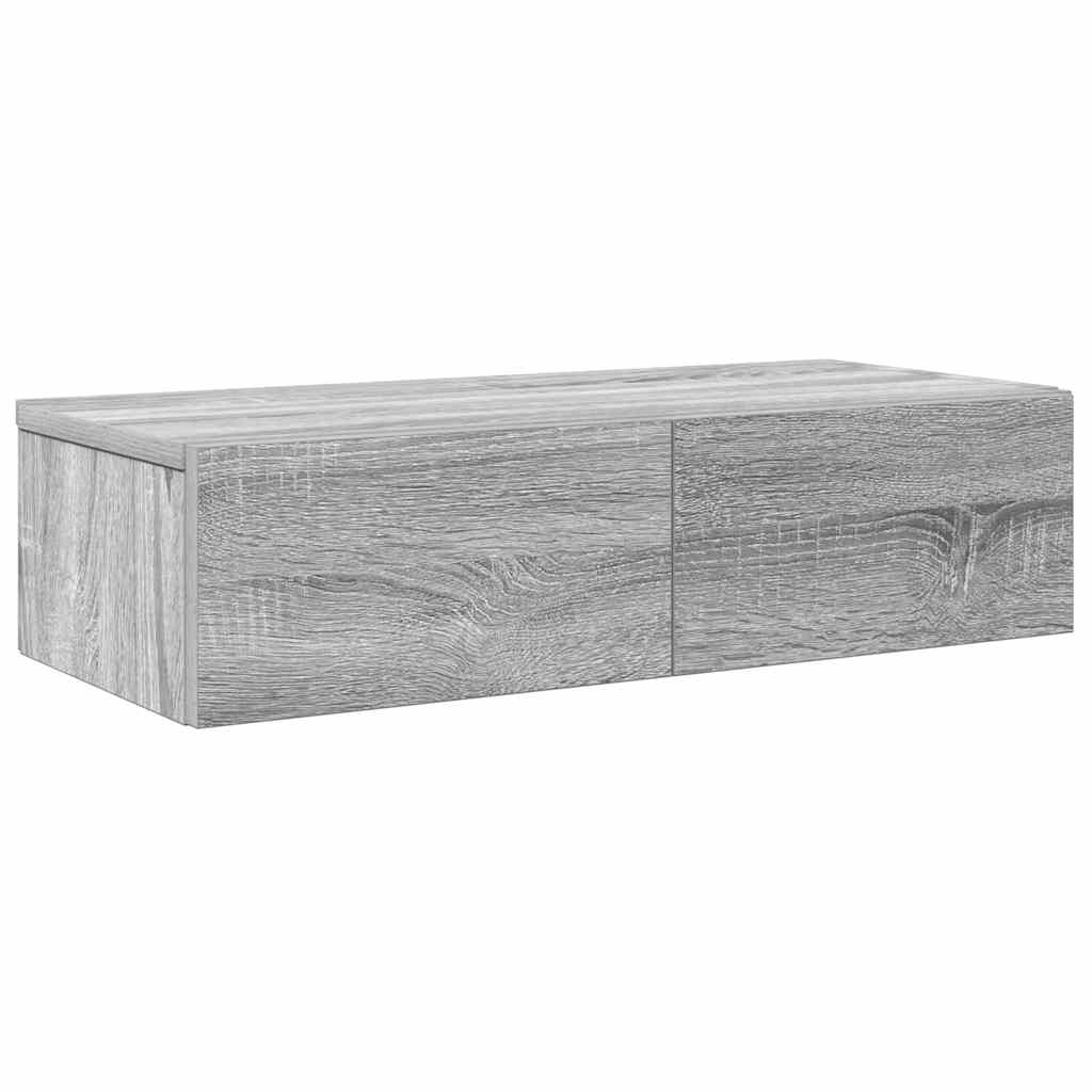 Zidna polica s ladicama siva sonoma 60x26,5x15 cm